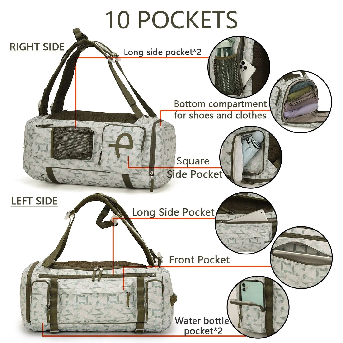 BE SMART 50L Extra Large Gym Backpack