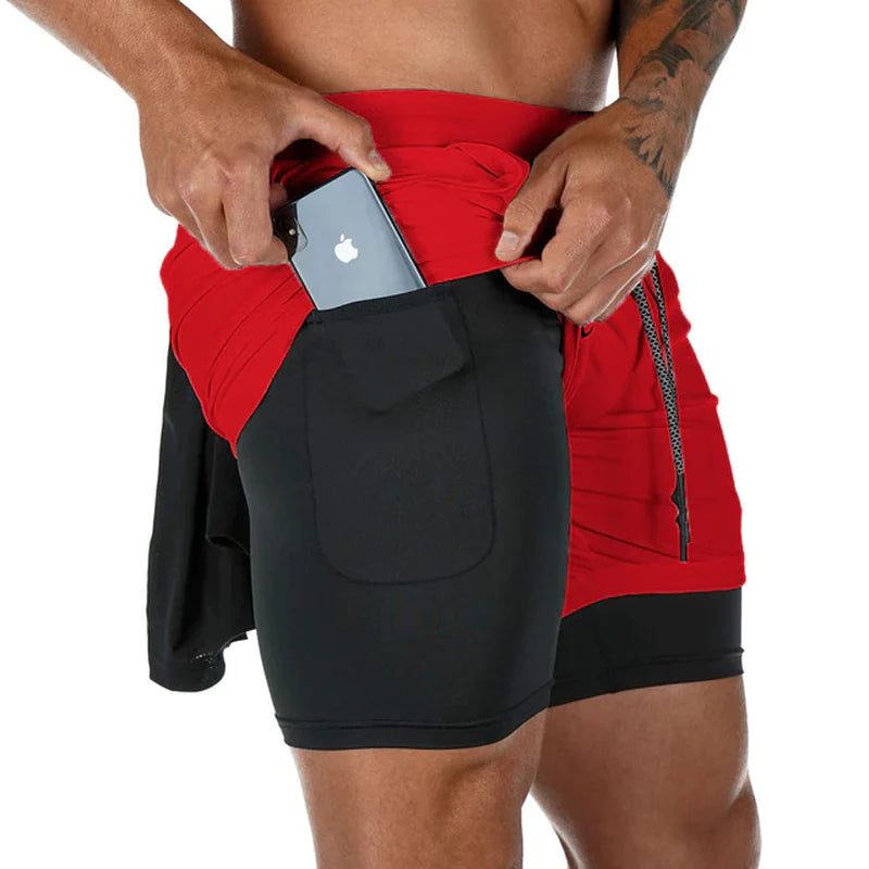 Running Shorts Men Gym Sports Shorts 2 in 1 Quick Dry
