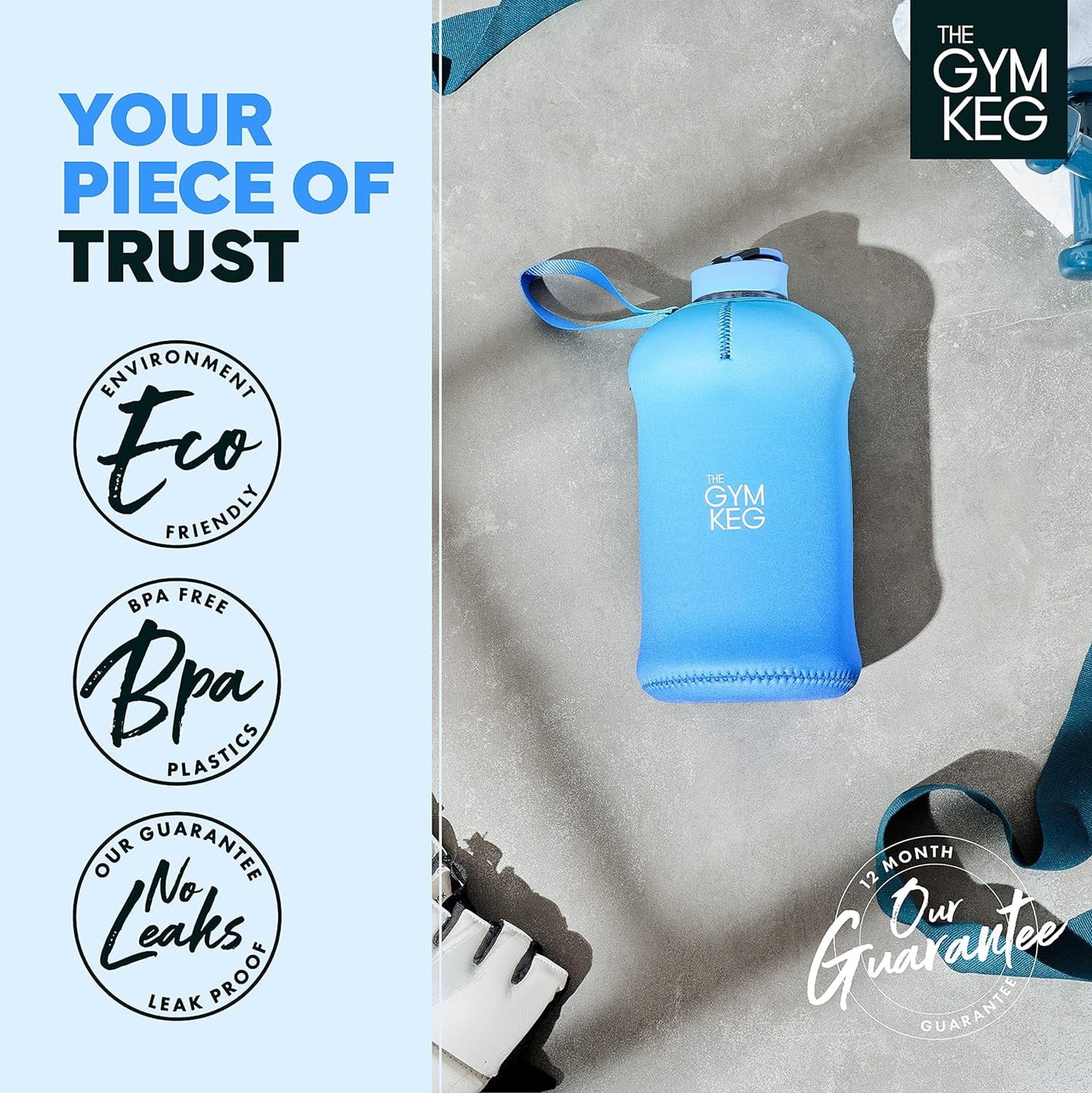 Blue Lagoon Sports Water Bottle Half Gallon