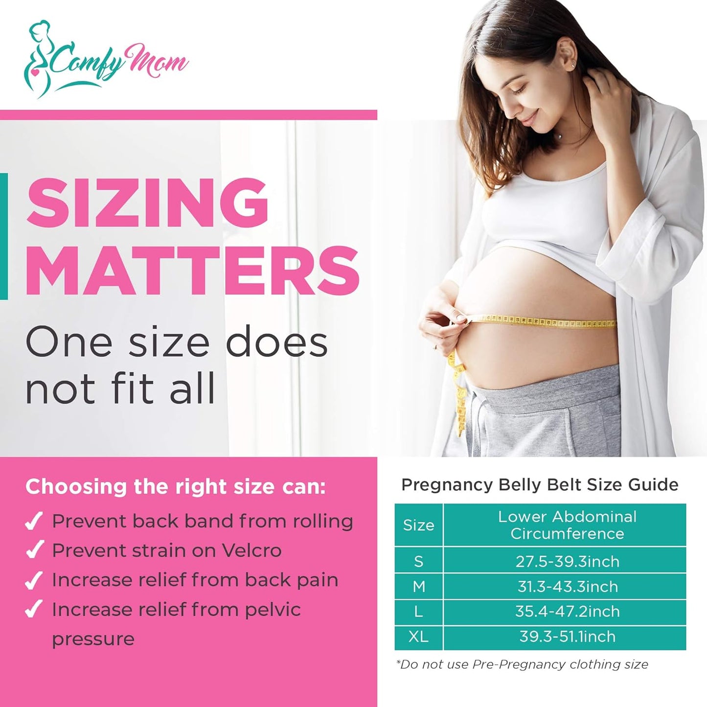 Pregnancy Belly Support Band for Back Support Size XL