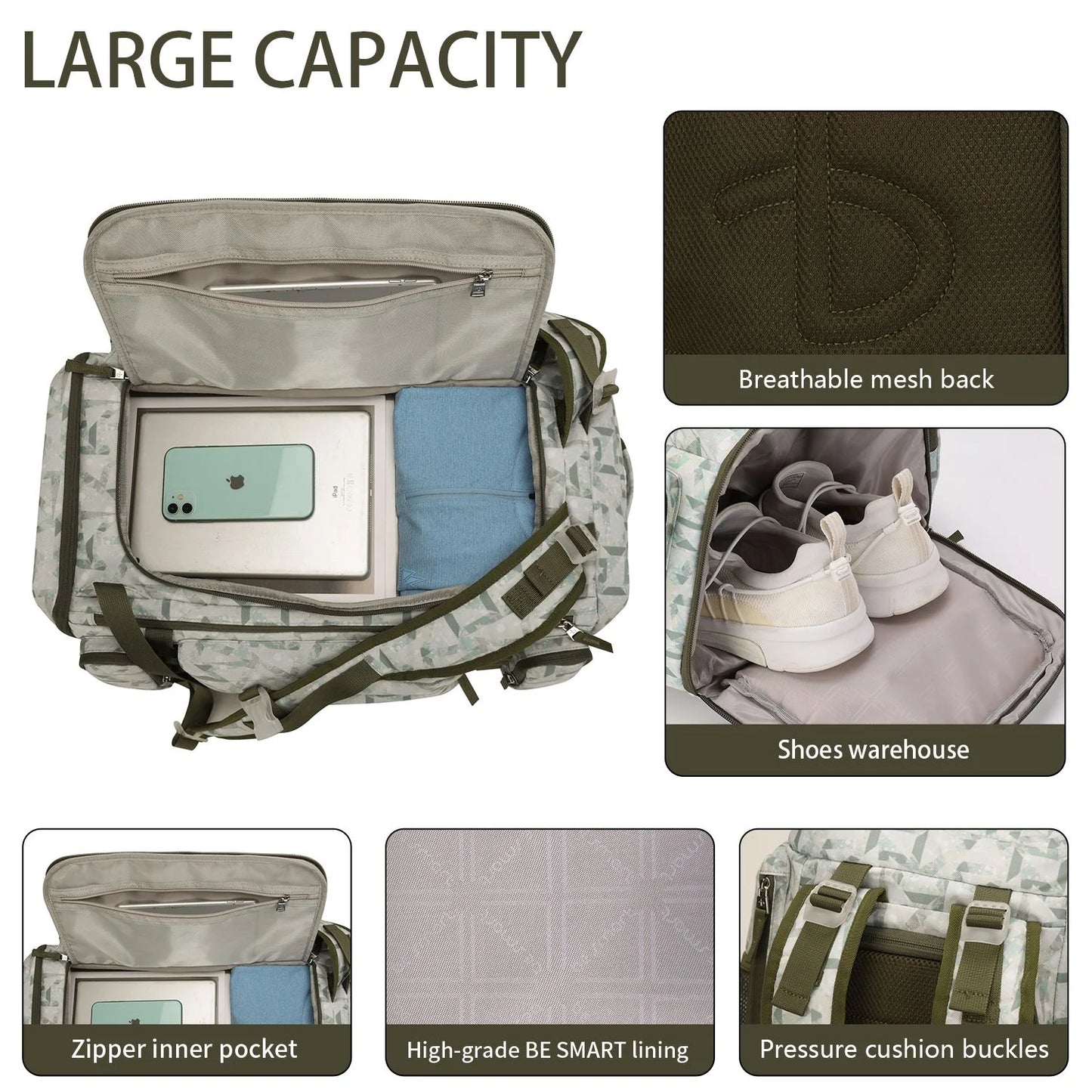 BE SMART 50L Extra Large Gym Backpack