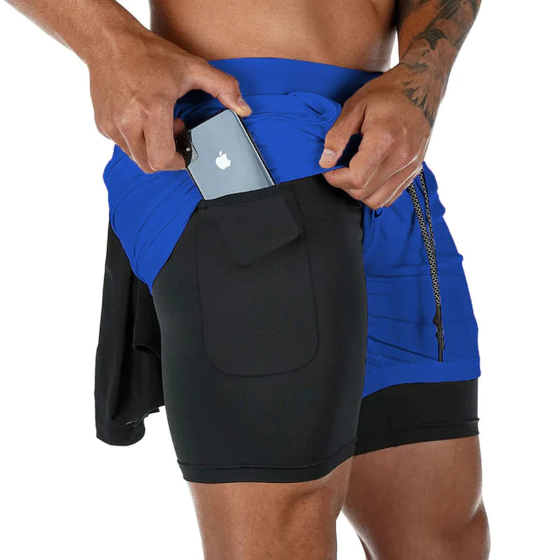 Running Shorts Men Gym Sports Shorts 2 in 1 Quick Dry