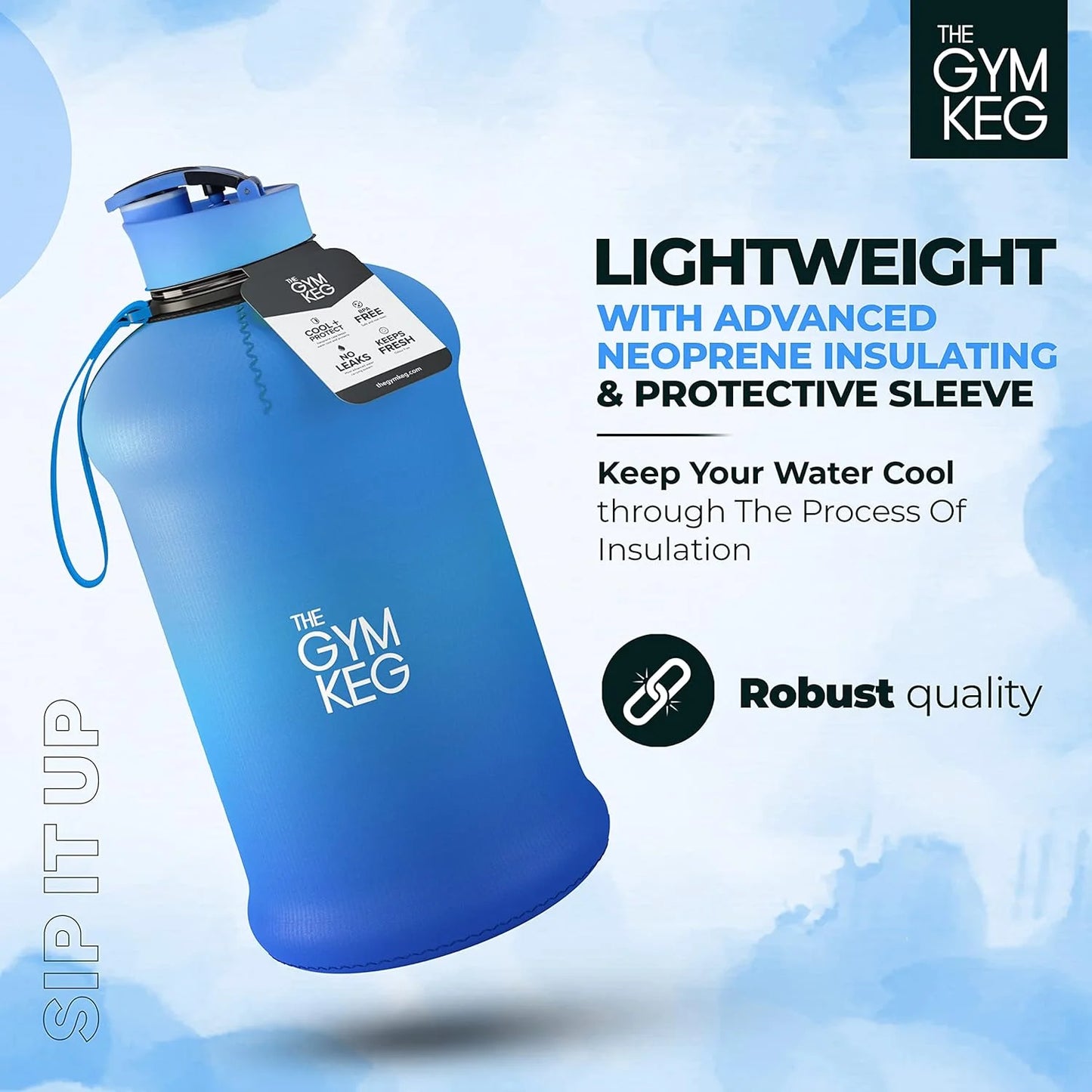 Blue Lagoon Sports Water Bottle Half Gallon