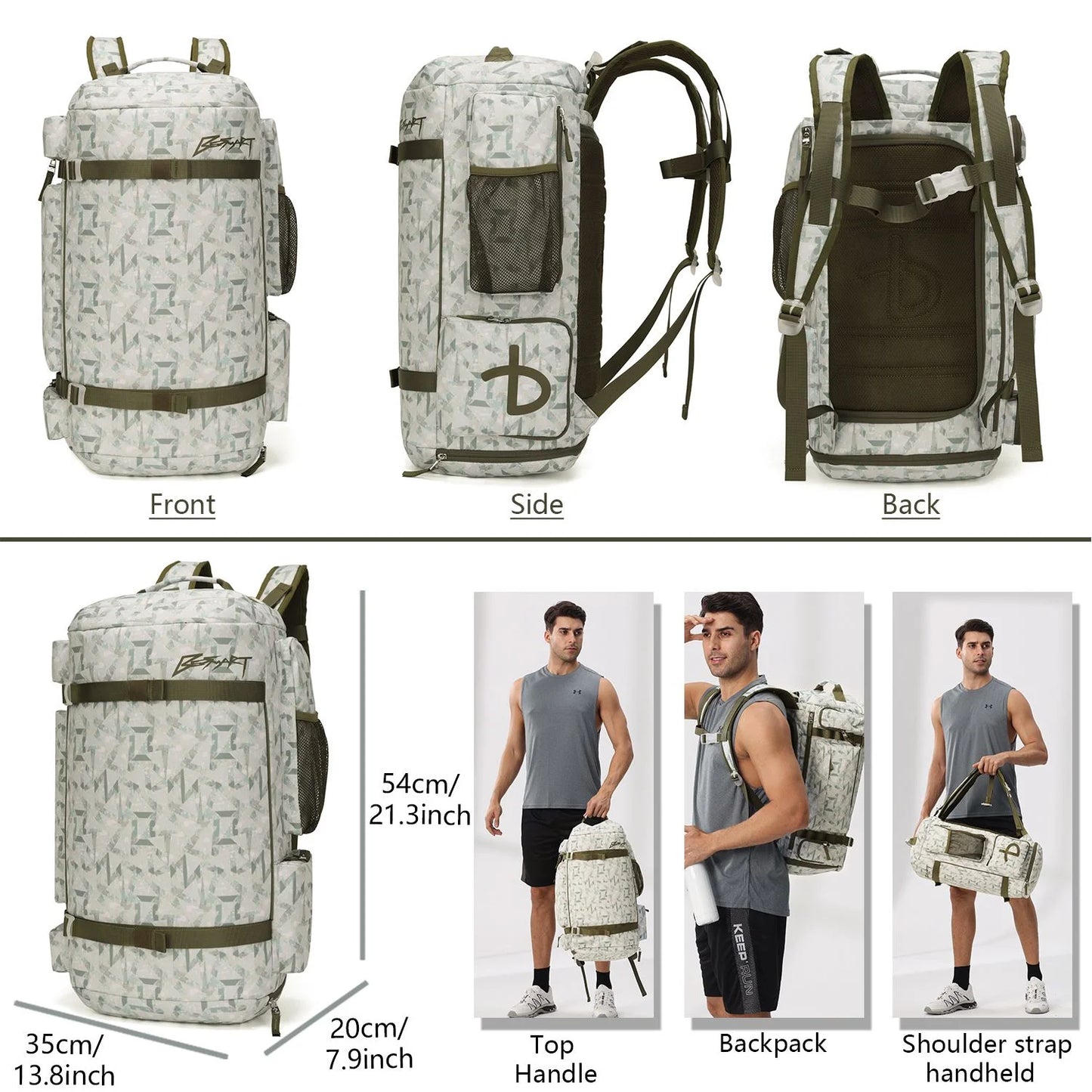 BE SMART 50L Extra Large Gym Backpack