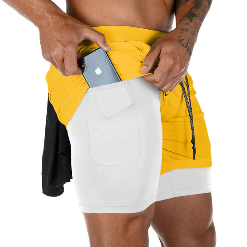 Running Shorts Men Gym Sports Shorts 2 in 1 Quick Dry
