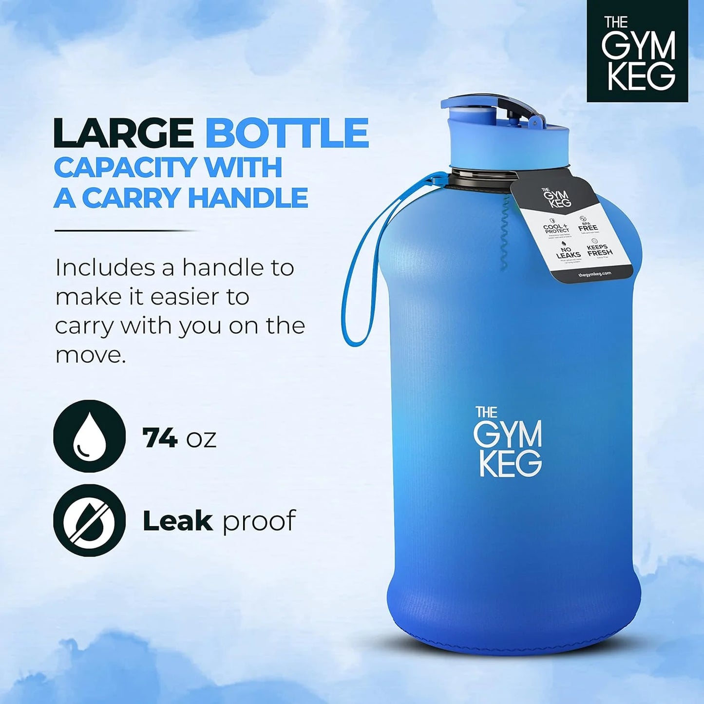 Blue Lagoon Sports Water Bottle Half Gallon