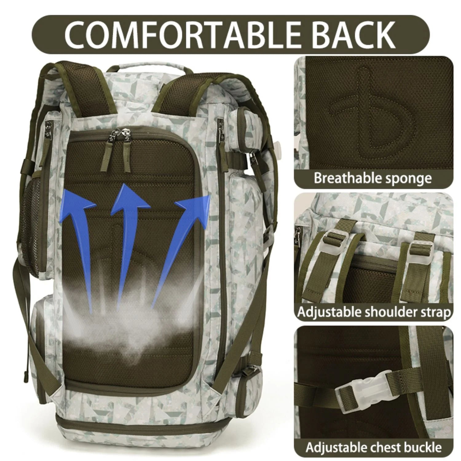 BE SMART 50L Extra Large Gym Backpack 