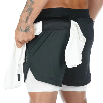 Running Shorts Men Gym Sports Shorts 2 in 1 Quick Dry